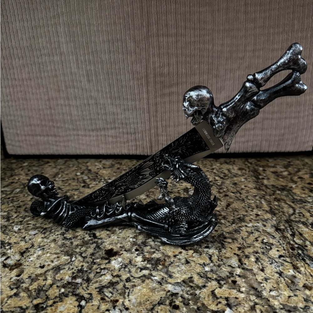 Dragon Skeleton Sword/Knife Letter Opener Gothic Medieval Home Decor Halloween